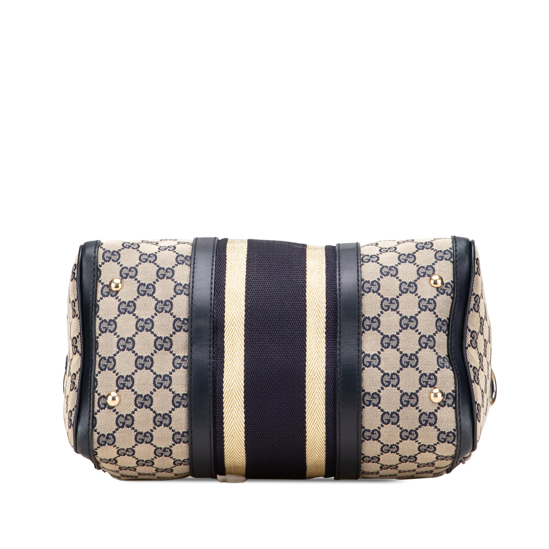 GG Canvas Web Joy Boston Bag Brown - Gaby Paris