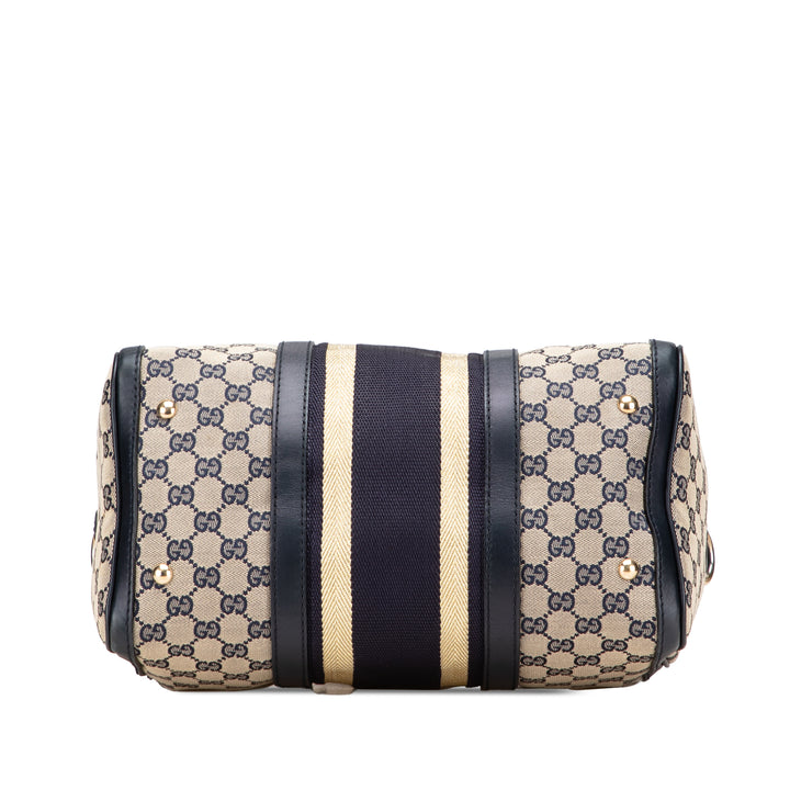 GG Canvas Web Joy Boston Bag Brown - Gaby Paris