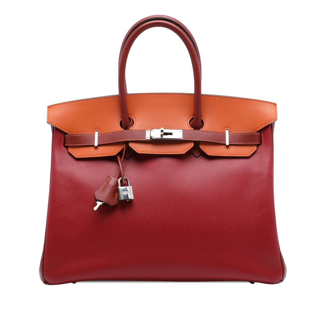 Special Order Tricolore Birkin Retourne 35 Epsom Rouge