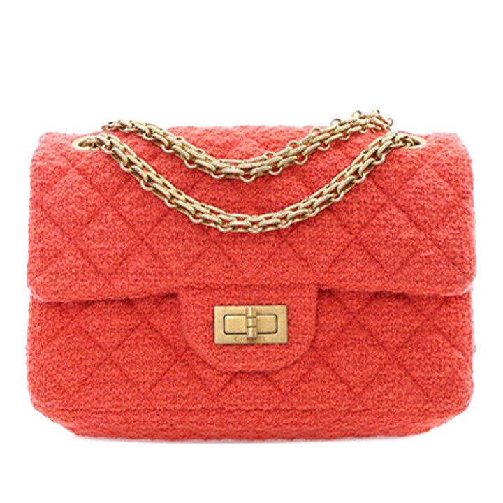 Chanel Mini Reissue 2.55 Tweed Simple rabat 224 Rouge