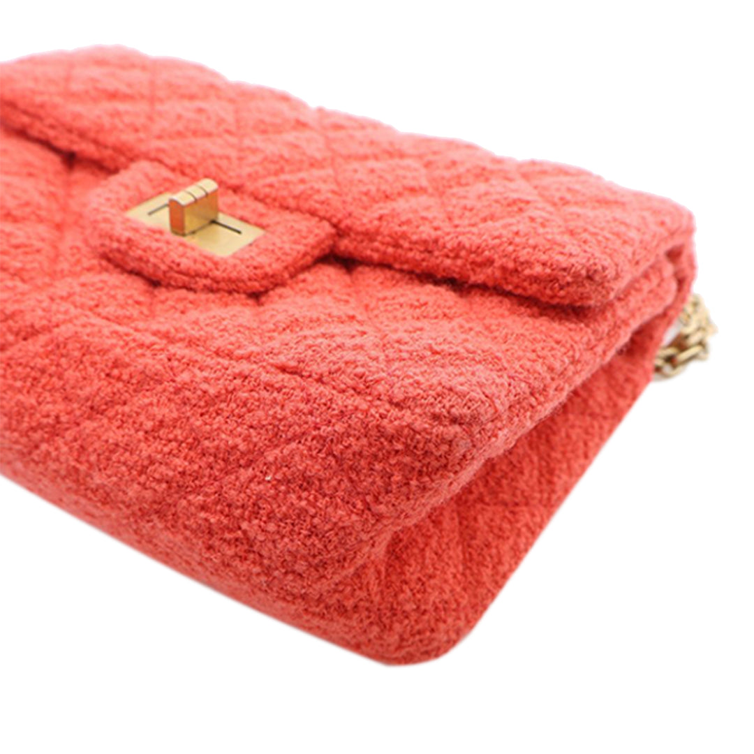Chanel Mini Reissue 2.55 Tweed Simple rabat 224 Rouge