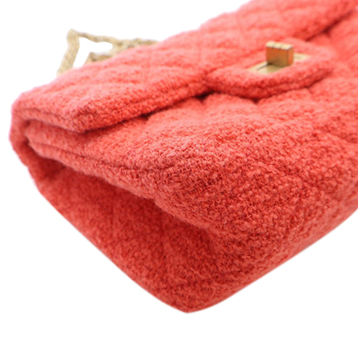 Chanel Mini Reissue 2.55 Tweed Simple rabat 224 Rouge