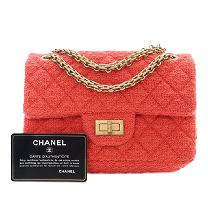 Chanel Mini Reissue 2.55 Tweed Simple rabat 224 Rouge