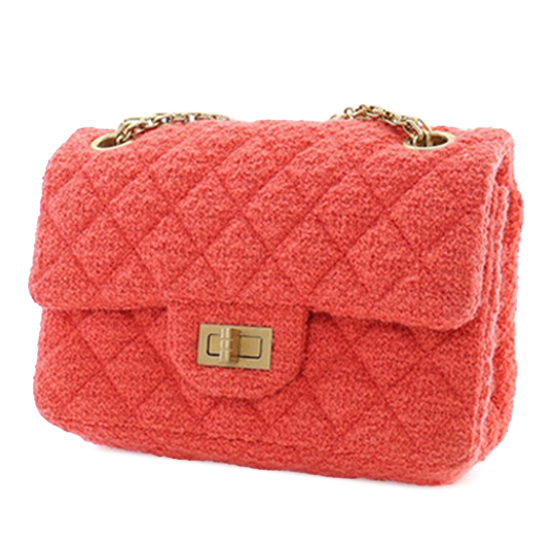Chanel Mini Reissue 2.55 Tweed Simple rabat 224 Rouge