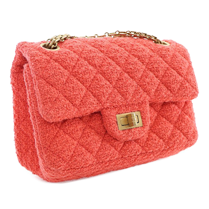 Chanel Mini Reissue 2.55 Tweed Simple rabat 224 Rouge