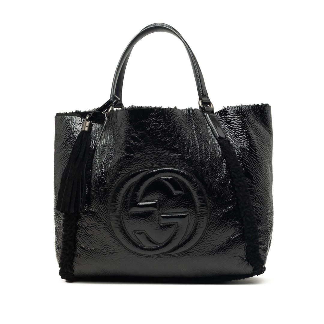 Shearling à finitions Soho Cellarius Cabas Moyen Noir