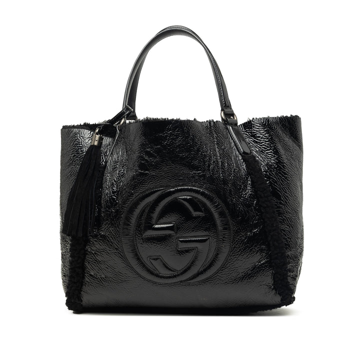Shearling à finitions Soho Cellarius Cabas Moyen Noir