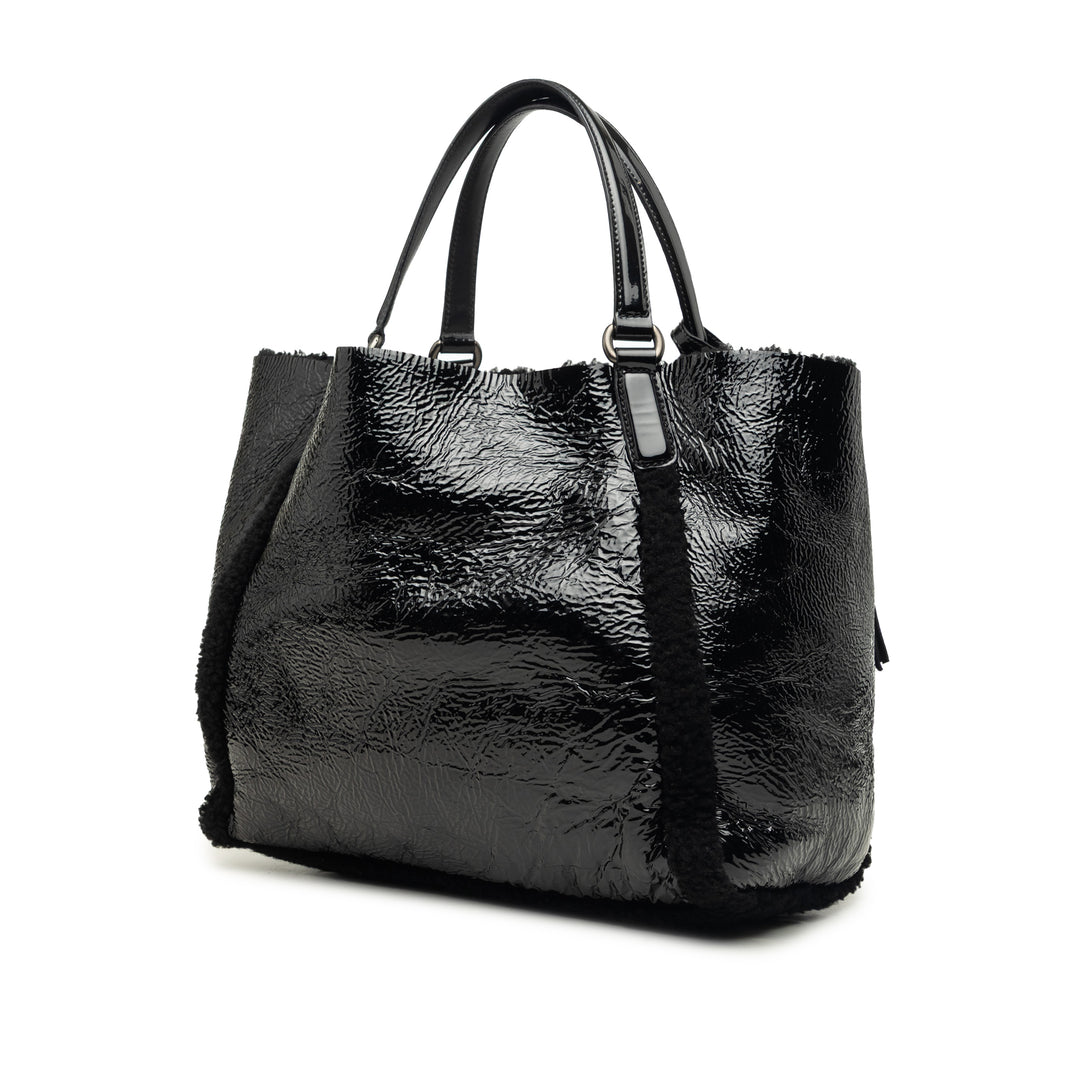 Shearling à finitions Soho Cellarius Cabas Moyen Noir