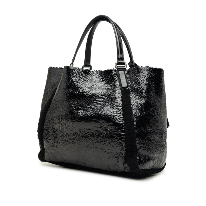 Shearling à finitions Soho Cellarius Cabas Moyen Noir