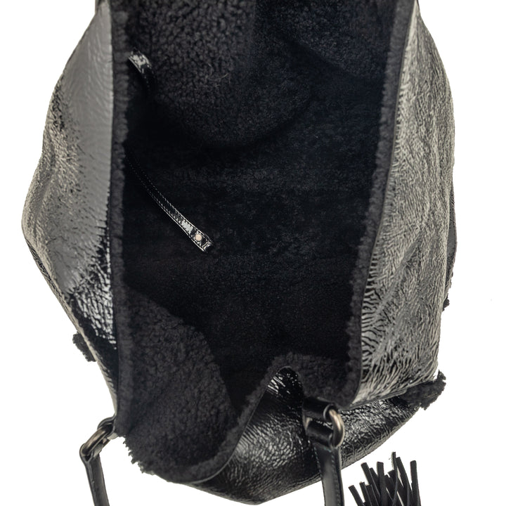 Shearling à finitions Soho Cellarius Cabas Moyen Noir