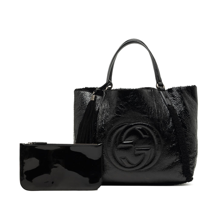 Shearling à finitions Soho Cellarius Cabas Moyen Noir