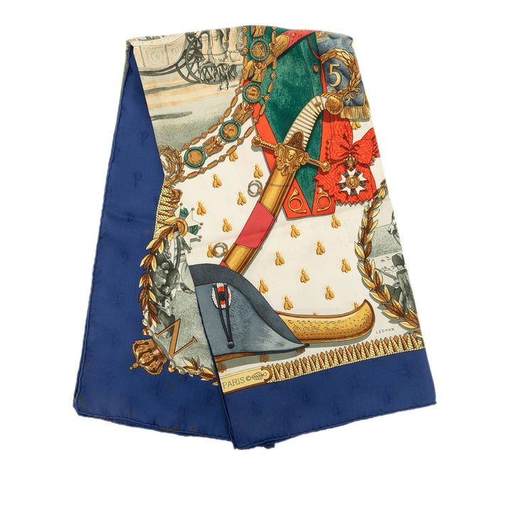 Hermès Napoleon Foulard 90 Bleu – vue principale – GABY PARIS