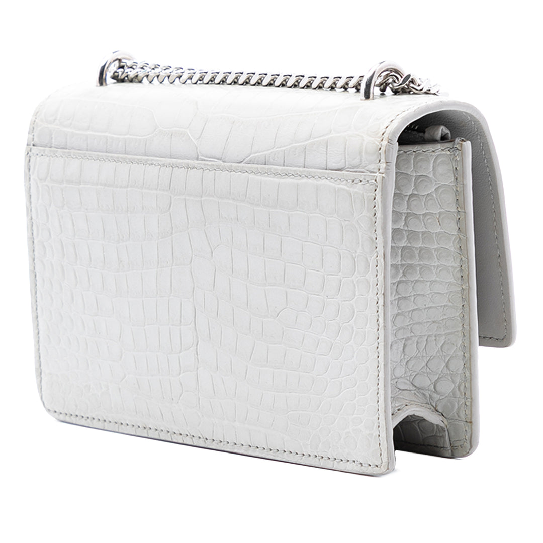 Saint Laurent Mini Croc embossé Cuir Monogram Sunset Wallet on Chain