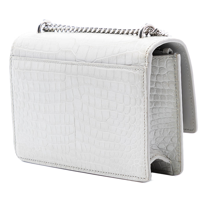 Saint Laurent Mini Croc embossé Cuir Monogram Sunset Wallet on Chain