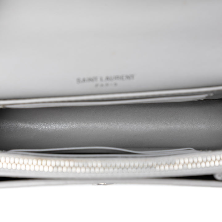 Saint Laurent Mini Croc embossé Cuir Monogram Sunset Wallet on Chain