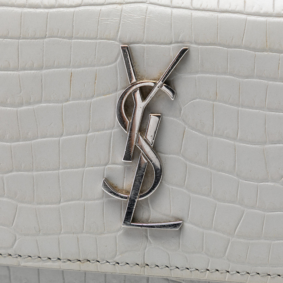 Saint Laurent Mini Croc embossé Cuir Monogram Sunset Wallet on Chain
