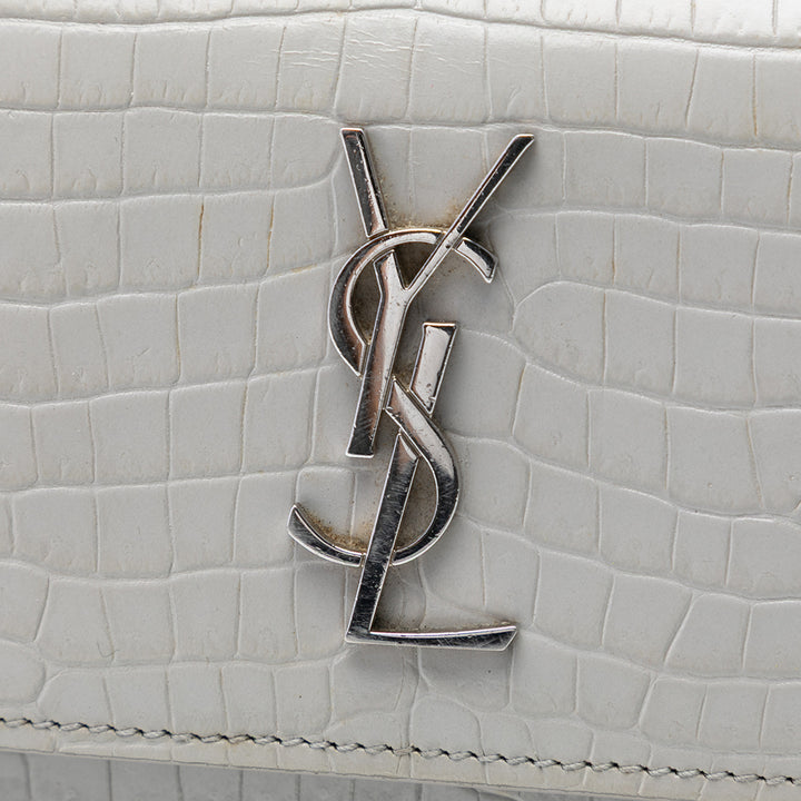 Saint Laurent Mini Croc embossé Cuir Monogram Sunset Wallet on Chain
