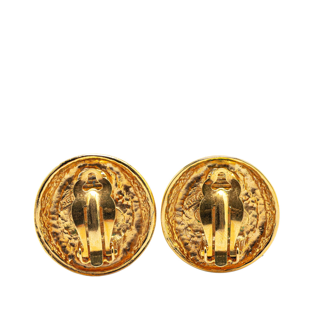 Gold Plated Faux Pearl Clip on Earrings Gold - Gaby Paris