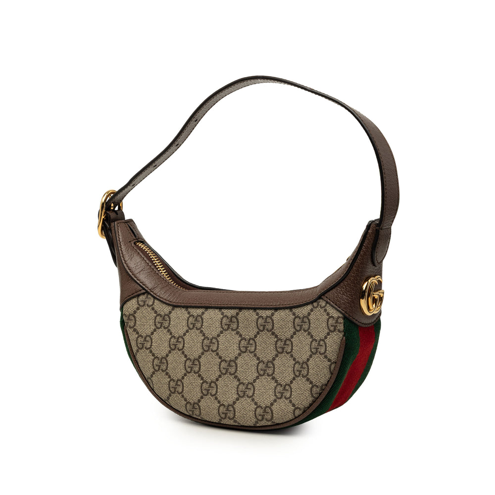 Gucci Sac porté épaule Web Ophidia GG Supreme Mini Beige – vue 2 – GABY PARIS