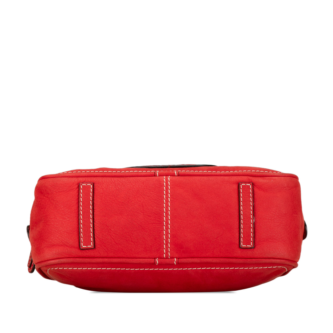 Leather Anagram Tassel Handbag Red - Gaby Paris