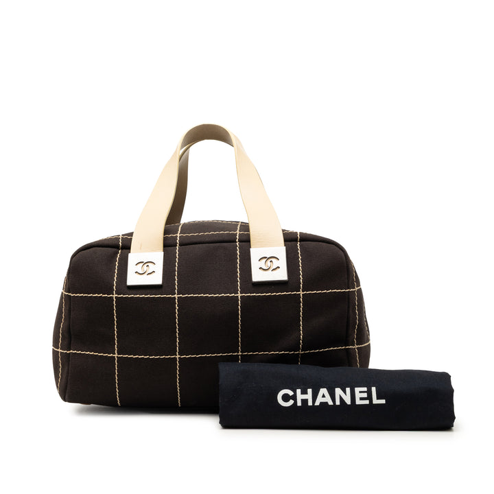 Chanel CC Chocolate Bar Toile Wild Stitch Boston Sac