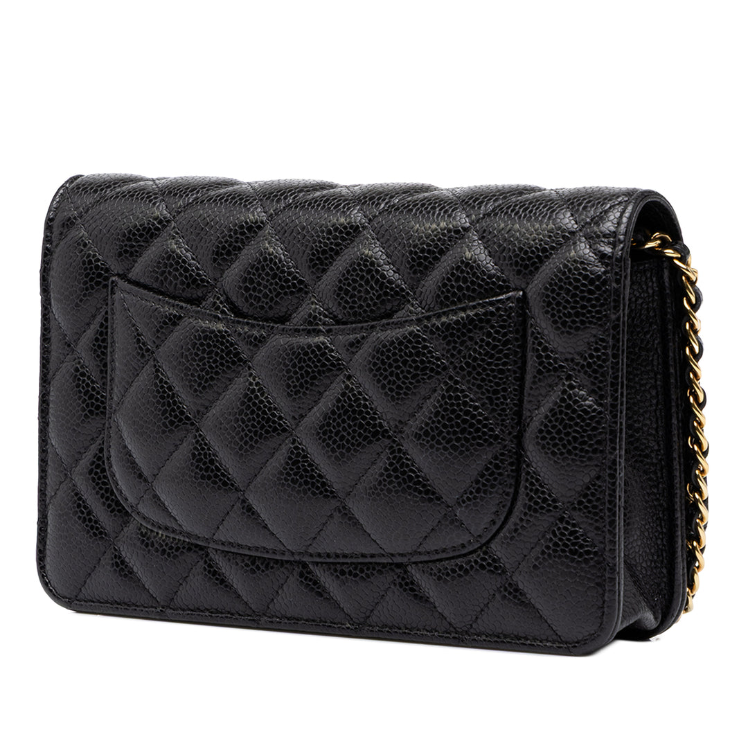 Chanel CC Matelassé Wallet on Chain Cuir caviar Noir – vue 2 – GABY PARIS