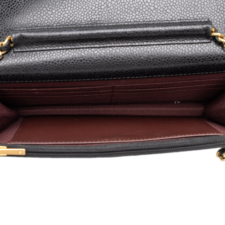 Chanel CC Matelassé Wallet on Chain Cuir caviar Noir – vue 4 – GABY PARIS