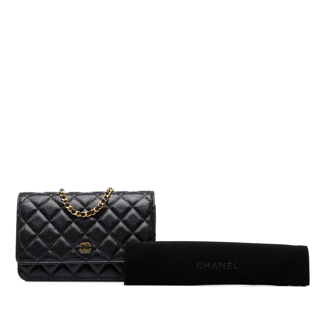 Chanel CC Matelassé Wallet on Chain Cuir caviar Noir – vue 7 – GABY PARIS