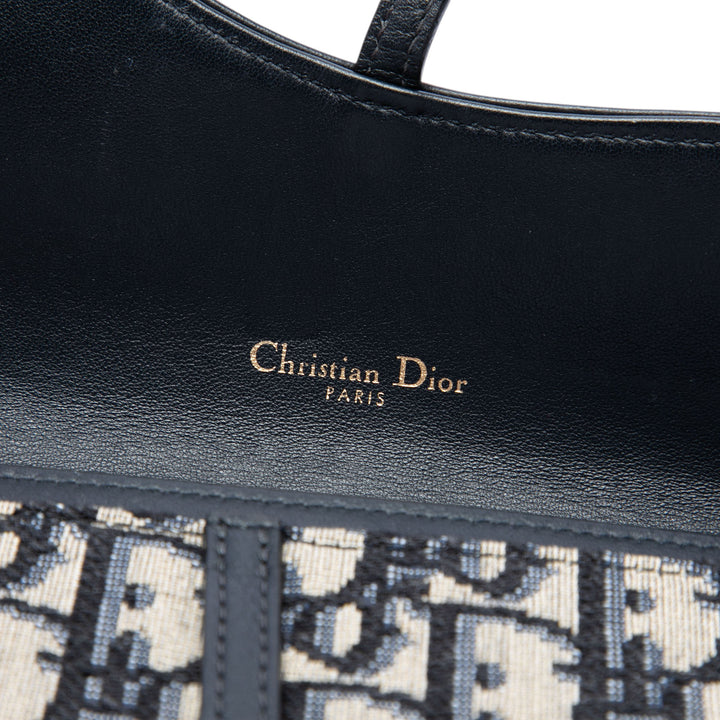 Dior Saddle Wallet on Chain Oblique Bleu