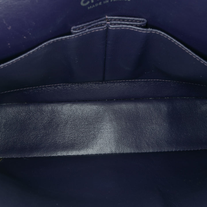 Chanel Medium Classic Cuir d’agneau Double rabat Bleu – GABY PARIS Authentique