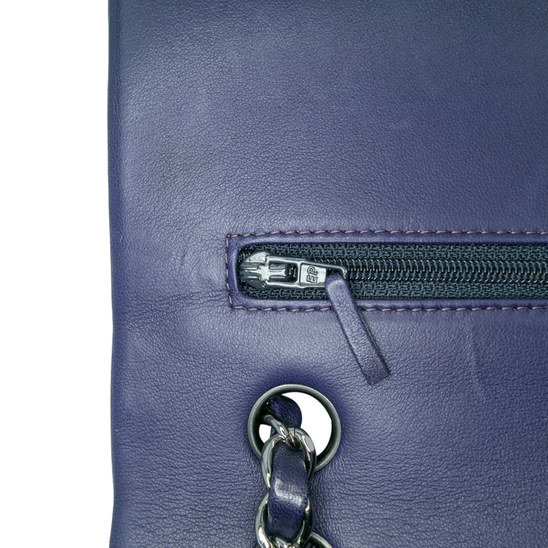 Chanel Medium Classic Cuir d’agneau Double rabat Bleu – GABY PARIS Authentique