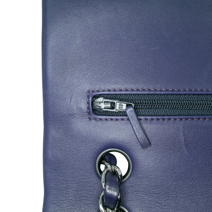 Chanel Medium Classic Cuir d’agneau Double rabat Bleu – GABY PARIS Authentique