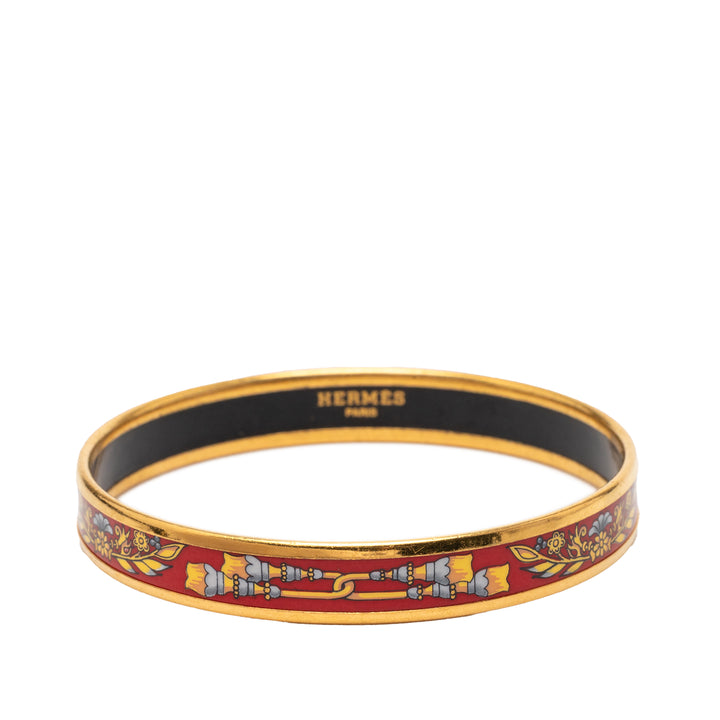 Hermès Narrow Pompons Émail Bangle 65