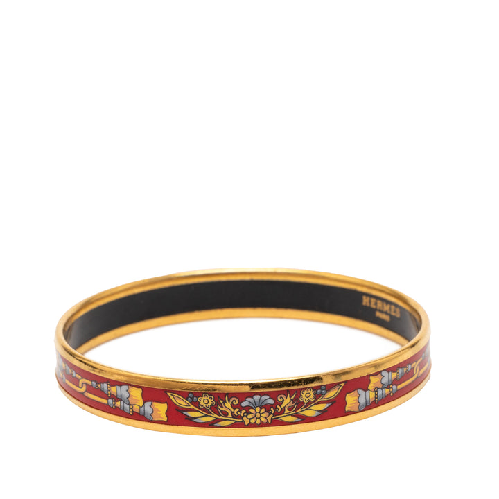 Hermès Narrow Pompons Émail Bangle 65