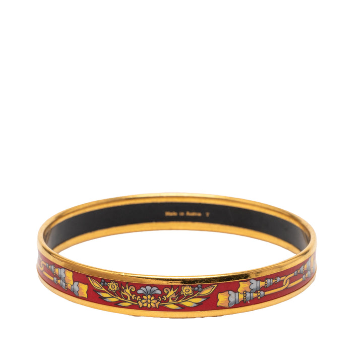 Hermès Narrow Pompons Émail Bangle 65