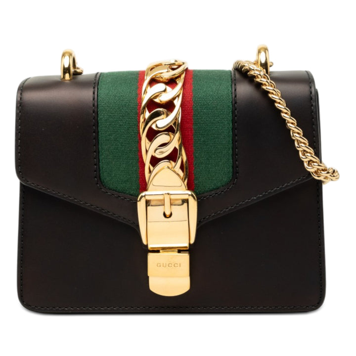Gucci Mini Cuir de veau Web Sylvie Chain Sac