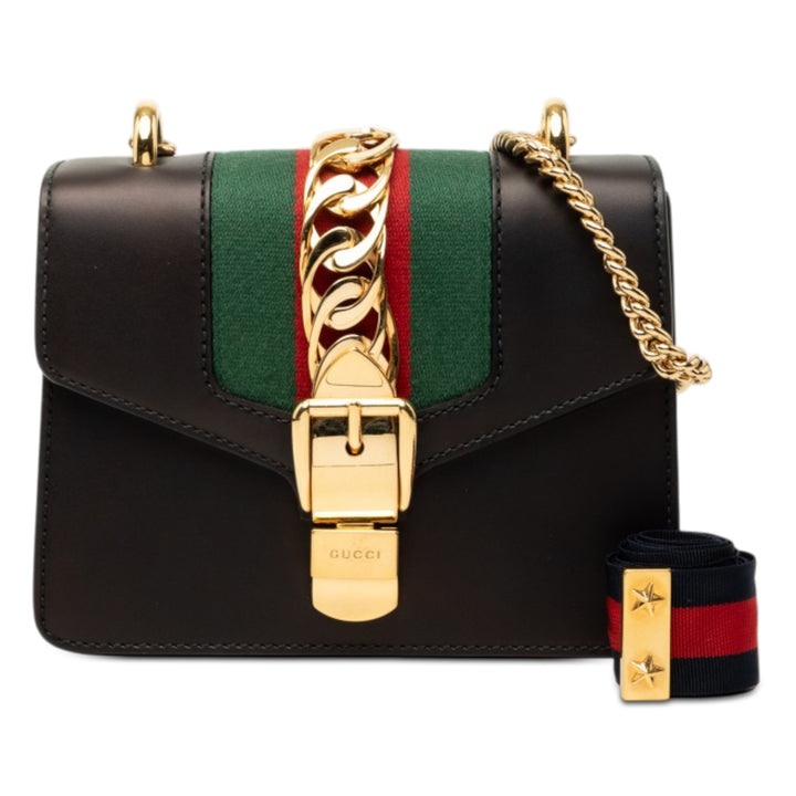 Gucci Mini Cuir de veau Web Sylvie Chain Sac