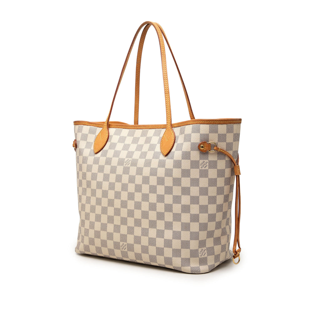Louis Vuitton Neverfull MM Damier Azur Blanc – vue 2 – GABY PARIS