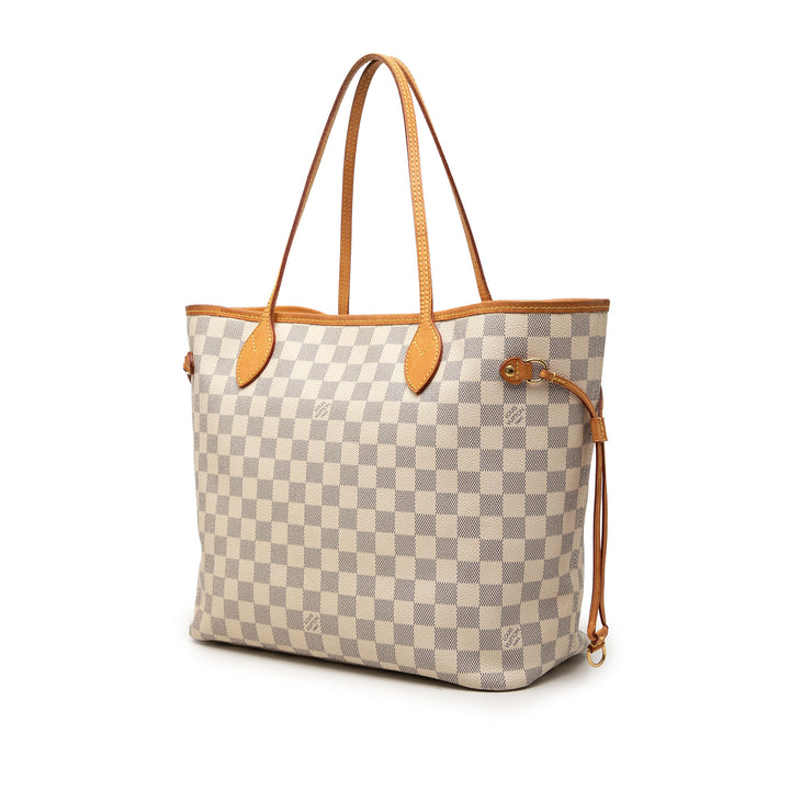 Louis Vuitton Neverfull MM Damier Azur Blanc – vue 2 – GABY PARIS