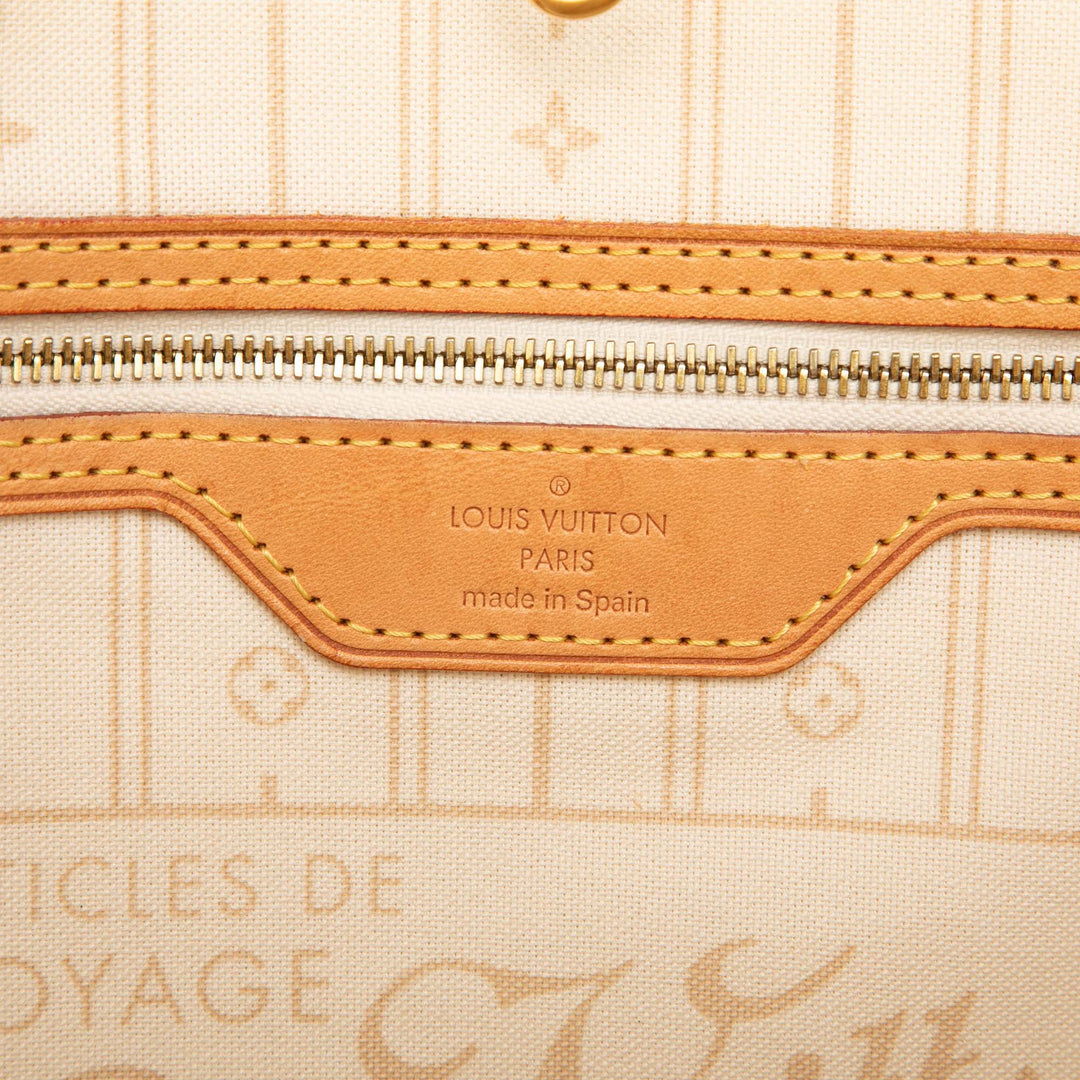 Louis Vuitton Neverfull MM Damier Azur Blanc – vue 5 – GABY PARIS