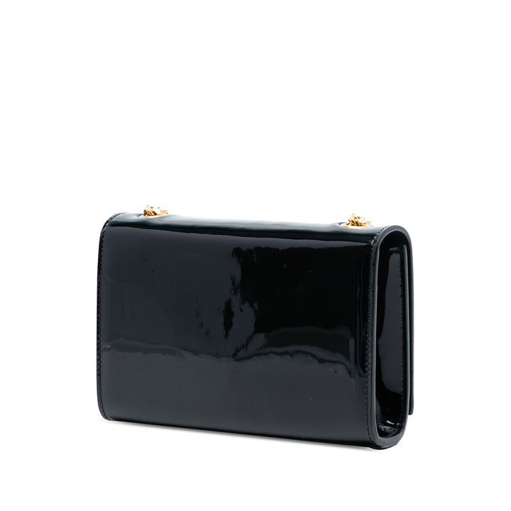 Saint Laurent Small Cuir verni Monogram Kate Pompon Sac porté croisé