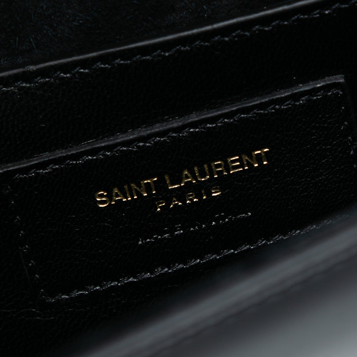Saint Laurent Small Cuir verni Monogram Kate Pompon Sac porté croisé