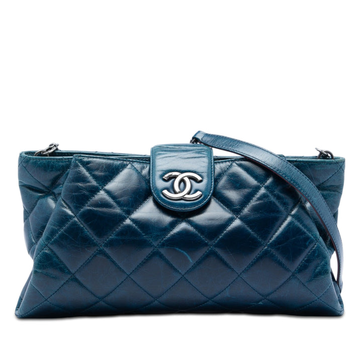 Chanel Matelassé Glazed Cuir de veau Coco Pleats Chain Pochette