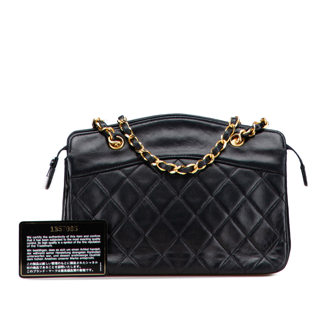 Chanel Quilted Cuir d’agneau Chain Sac à main Noir