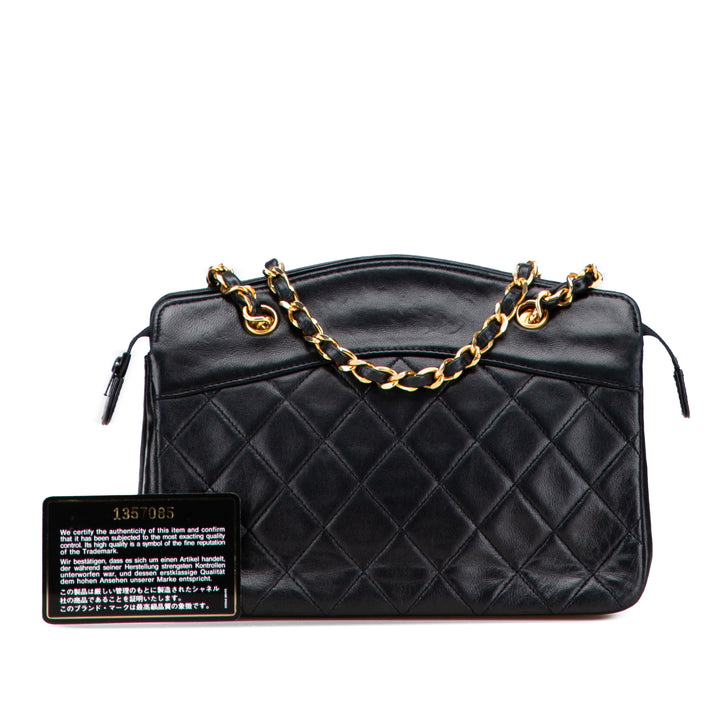 Chanel Quilted Cuir d’agneau Chain Sac à main Noir