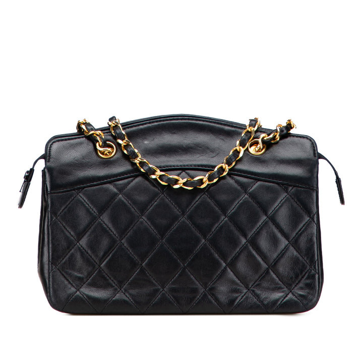 Chanel Quilted Cuir d’agneau Chain Sac à main Noir