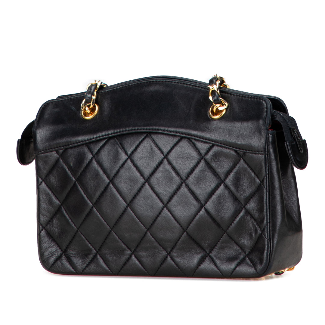 Chanel Quilted Cuir d’agneau Chain Sac à main Noir