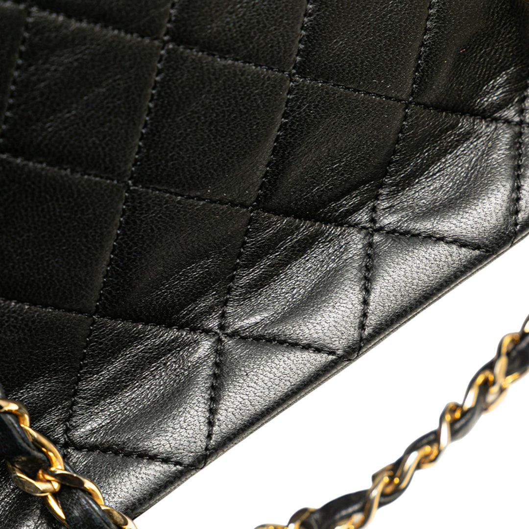 Chanel Quilted Cuir d’agneau Chain Sac à main Noir