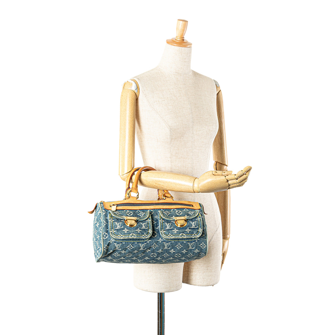 Monogram Denim Neo Speedy 30 Blue - Gaby Paris