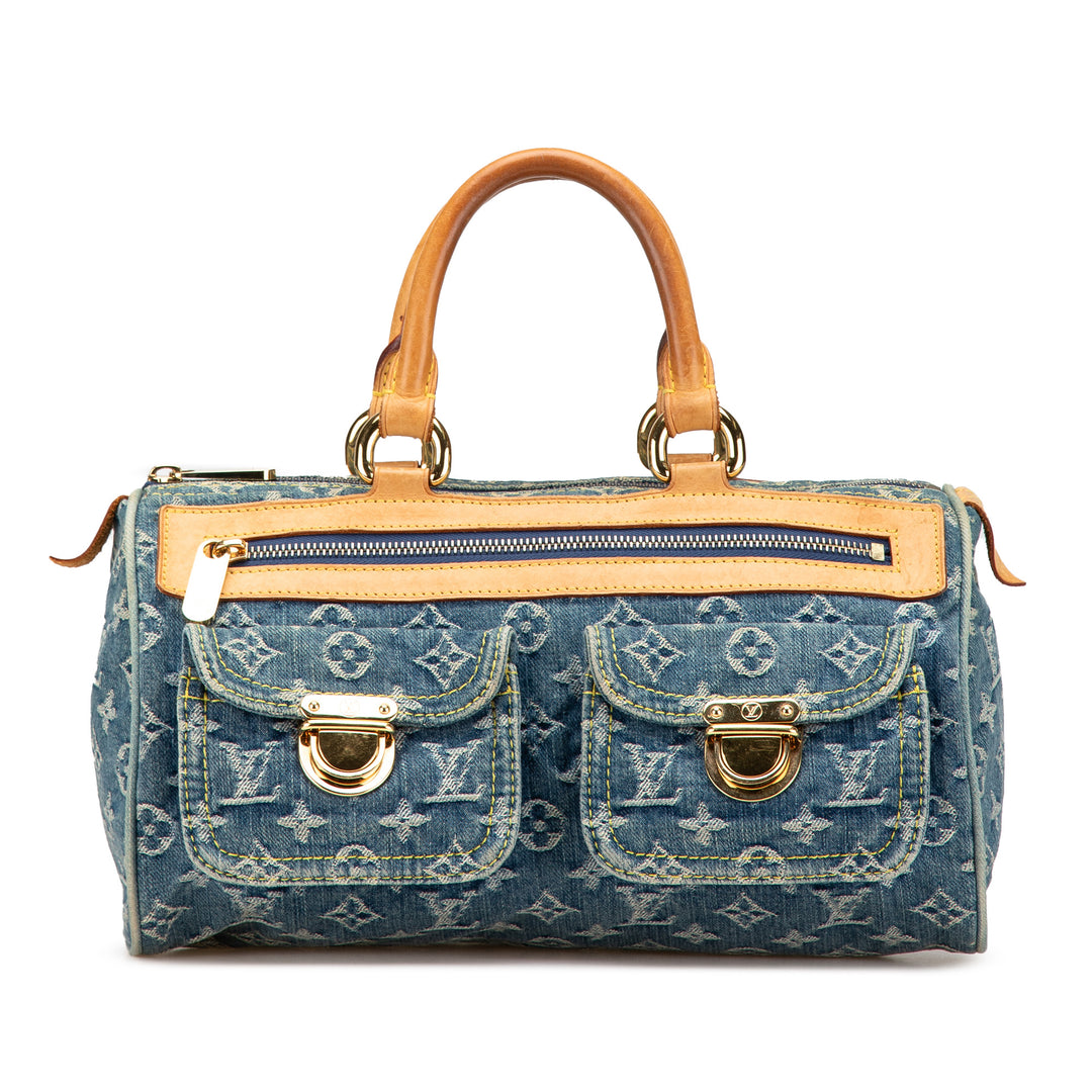 Monogram Denim Neo Speedy 30 Blue - Gaby Paris